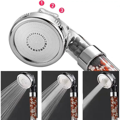 High-Pressure Shower Head with Filter – 3 Adjustable Modes