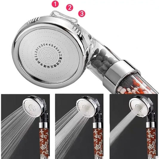 High-Pressure Shower Head with Filter – 3 Adjustable Modes