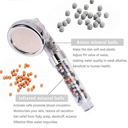 High-Pressure Shower Head with Filter – 3 Adjustable Modes