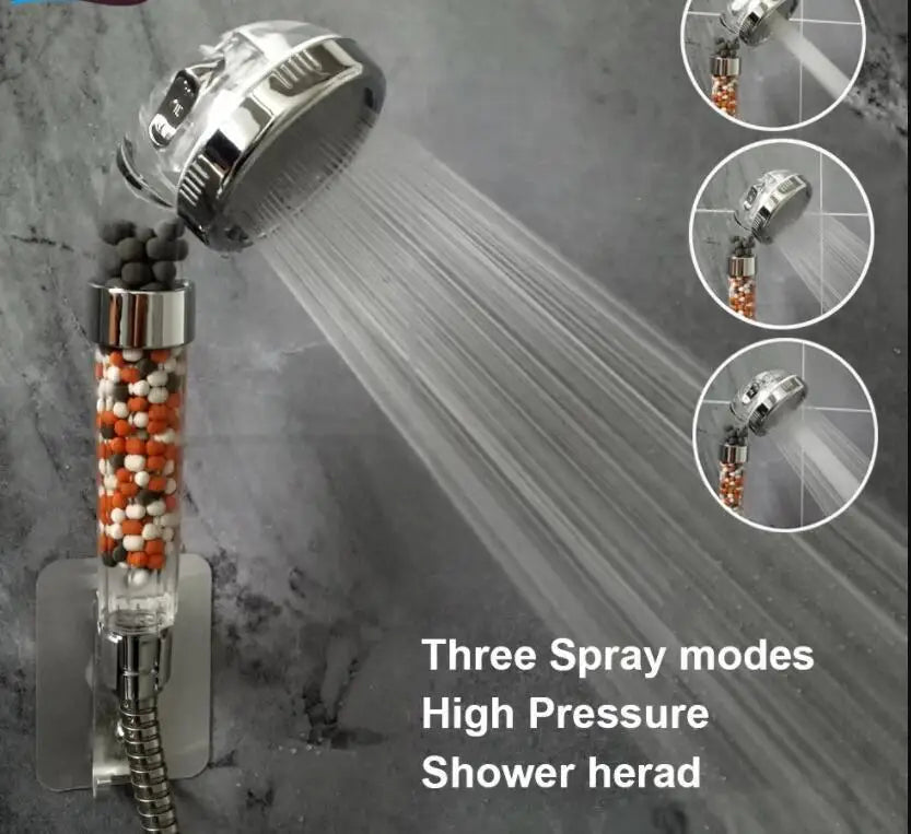 High-Pressure Shower Head with Filter – 3 Adjustable Modes